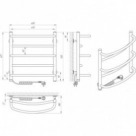 Електрична сушарка для рушників Laris Євромікс П5 450x500 Е сенсор S3 підключення зліва хром 73207674
