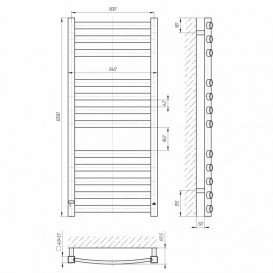 Електричний полотенцесушитель Laris Атлант Преміум П12 Е 500х1200 мм 73207417