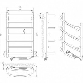 Електрична сушарка для рушників Laris Євромікс П7 400x700 Е сенсор S3 підключення праворуч хром 73207679