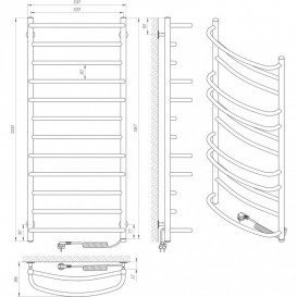 Електрична сушарка для рушників Laris Євромікс П12 500x1200 Е сенсор S3 підключення праворуч хром 73207689