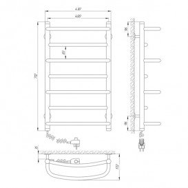 Электрический полотенцесушитель Laris Евромикс П7 Э 400x700 мм левый 73207183