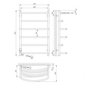 Электрический полотенцесушитель Laris Еврофлеш П6 Э 500x800 мм левый 73207412