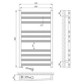 Електричний полотенцесушитель Laris Гранд П10 Е 500х900 мм лівий 73207364