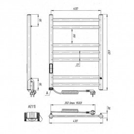 Електрична сушарка для рушників Laris Кватро П7 400Х600 Е підключення зліва хром 73207658