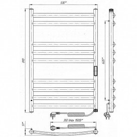 Електрична сушарка для рушників Laris Класік Преміум П9 500x800 Е підключення зліва хром 73207662