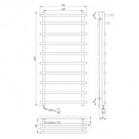 Електричний полотенцесушитель Laris Каскад Преміум П10 Е 500х1200 мм лівий 73207368