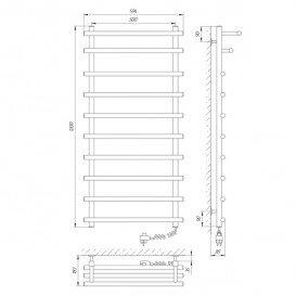 Электрический полотенцесушитель Laris Каскад Премиум П10 Э 500х1200 мм правый 73207369