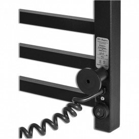 Електрична сушка для рушників Laris Зебра Імідж ЧКЧ12 350х900 Е підключення праворуч R3 чорний 73207655