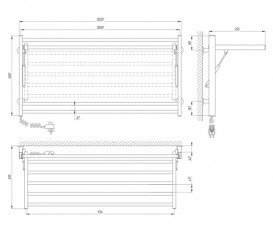 Електричний полотенцесушитель Laris Зебра Астор ЧК8 Е 1000x500 мм лівий 75201065