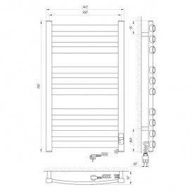 Електричний полотенцесушитель Laris Зебра Атлант Преміум ЧК10 Е 500x900 мм правий 75201084