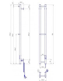 Электрический полотенцесушитель Mario e-INOX Соле 1170х140 TR 2.0 K нержавеющая сталь хром 4820258986682
