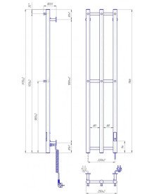 Электрический полотенцесушитель Mario e-INOX Соле 1170х250 TR 2.0 K нержавеющая сталь хром 4820258986699