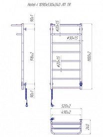Електрична рушникосушка Mario Hotel-I TR 1090х530/240 ліве підключення 4820111355990