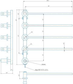 Электрический полотенцесушитель Mario Иннова 625х595 скрытый монтаж хром 4820258984602
