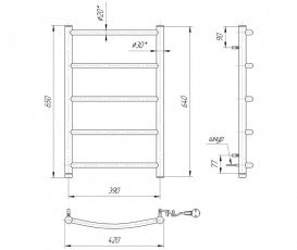 Електричний полотенцесушитель Mario Класик НР-I 650х430 мм 4820111353903