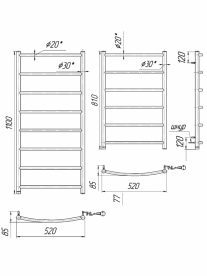 Електричний полотенцесушитель Mario Класик НР-I 1090х530 мм 4820111353927