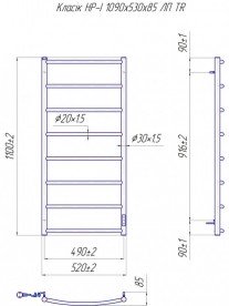 Електрична рушникосушка Mario Класик HP-I TR 1090x530/85 ліве підключення 4820111355877