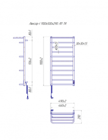 Электрический полотенцесушитель Mario Люксор-I TR 1100х500/290 левое подключение 4820111356188