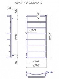 Електрична рушникосушка Mario Люкс HP-I TR 1090x530/150 праве підключення 4820111355464