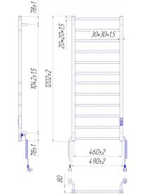 Электрический полотенцесушитель Mario Токио-I 1200x500 TR К белый глянец 4820111357345