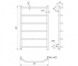 Электрический полотенцесушитель Mario Трапеция HP-I 800x530 4820111353811