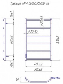 Электрический полотенцесушитель Mario Трапеция HP-I TR 800x530/110 правое подключение 4820111355518