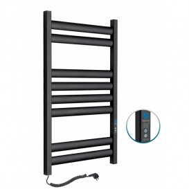 Рушникосушарка електрична Navin Ellipse 500х800 Digital ліва забарвлена сталь чорний муар 12-245152-5080