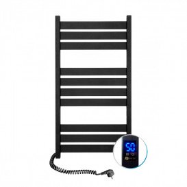 Электрический полотенцесушитель NAVIN Largo 500х1000 Sensor подключение слева таймер черный муар 12-244153-5010