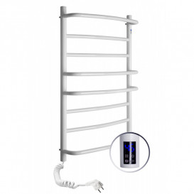 Электрический полотенцесушитель Navin Омега 530х800 левый сенсор с таймером окрашенная сталь белый 12-015133-5380
