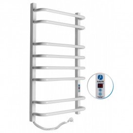 Електричний полотенцесушитель Navin Симфонія Квадро лівий 480х800 digital таймер вуглецева сталь білий 12-009152-4880