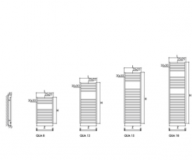 Электрический полотенцесушитель скрытого подключения Scirocco Quadro QUA 12x50E+KQE BI