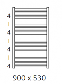 Электрический полотенцесушитель Terma Fiona 900x530 мм сталь палитра специальных цветов WGFIN090053/SX/CR