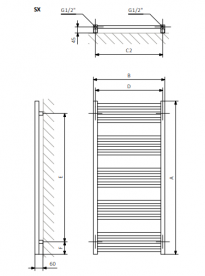 Електрична рушникосушка Terma Fiona 1380x530 мм сталь білий WGFIN138053/SX/9016