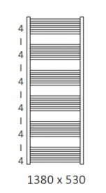 Електрична рушникосушка Terma Fiona 1380x530 мм сталь палітра спеціальних кольорів WGFIN138053/SX/CR
