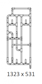Електрична рушникосушка Terma Pajak Е 1323х531 мм підключення справа мідь WLPAJ132053KSURE8S