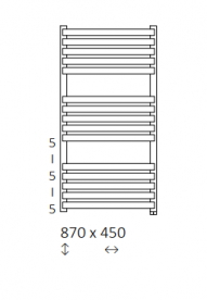 Електрична рушникосушка Terma Quadrus Slim 870х450 мм сталь сірий WLQUS087045/S95/ONE