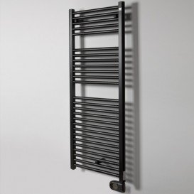 Электрический полотенцесушитель Zehnder Aura 1226x500 мм 750 Вт скрытое подключение черный PBEBZ-120-50-MQ-HID