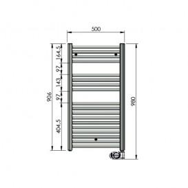 Электрический полотенцесушитель Zehnder Aura 906x500 мм 500 Вт скрытое подключение черный PBEBZ-090-50-MQ-HID