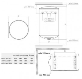 Електричний водонагрівач Tesy Anticalc 80 л білий Anticalc 80 V