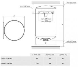 Електричний водонагрівач Tesy Anticalc Slim 50 л білий Anticalc slim 50 V
