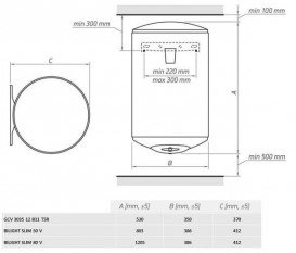 Электрический водонагреватель Tesy BiLight 50 л узкий белый BiLight slim 50 V