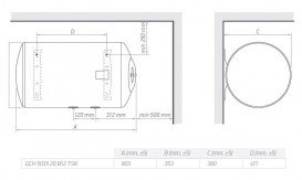 Электрический водонагреватель Tesy BiLight 50 л горизонтальный белый GCH(L) 5035 20 B12 TSR