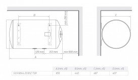 Электрический водонагреватель Tesy BiLight 80 л горизонтальный белый GCH(L) 8044 20 B12 TSR