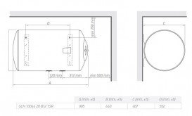 Електричний водонагрівач Tesy BiLight 100 л горизонтальний білий GCH (L) 10044 20 B12 TSR