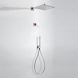 Электронная душевая система скрытого монтажа Tres Shower Technology с термостатом хром/белый 09286563