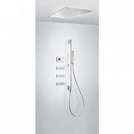 Електронна душова система прихованого монтажу Tres Shower Technology з термостатом і бічними форсунками хром/білий 09286309