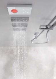 Електронна душова система прихованого монтажу Tres Shower Technology з термостатом і бічними форсунками хром/білий 09286309