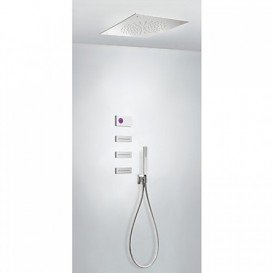 Электронная душевая система скрытого монтажа Tres Shower Technology с термостатом и боковыми форсунками хром/белый 09286312