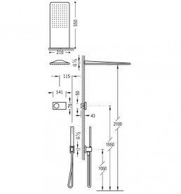 Електронна душова система Tres Shower Technology з термостатом чорний матовий 09288554NM