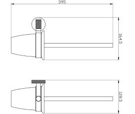 Єршик для унітазу Аквародос Лоренцо 9229 підвісний чорний АР000113380